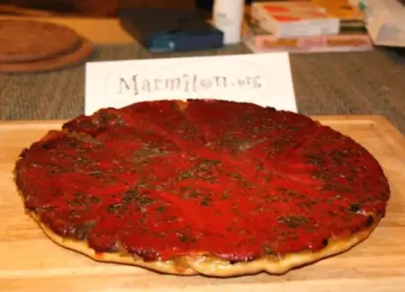 Tarte tatin de poivrons au thon
