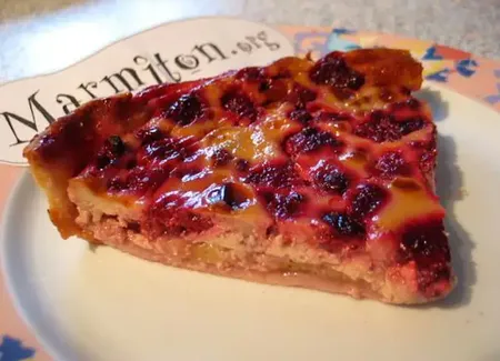 Tarte banane framboises