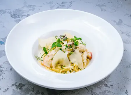 Linguines aux endives et chair d'écrevisse au monsieur cuisine