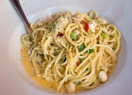 Linguines aux endives et chair d'écrevisse au thermomix