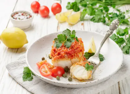 Filet de colin sous son lit de carottes au cookeo
