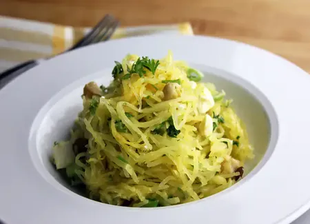 Courge spaghetti à la carbonara au thermomix