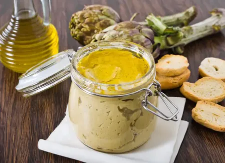 Caviar d'artichauts au basilic au monsieur cuisine