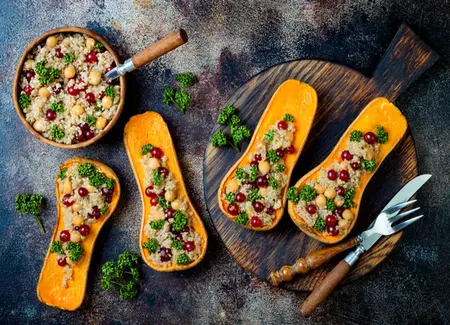 Butternut farcie végétarienne
