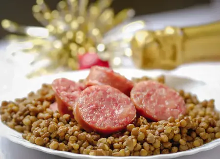 Saucisses aux lentilles au companion