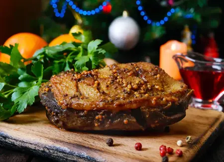 Magret de canard miel moutarde