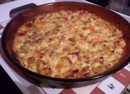 Poireaux au surimi et lardons fumés à la crème