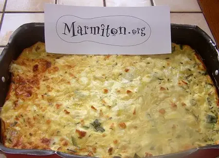 Clafoutis de courgettes au chèvre et olives noires