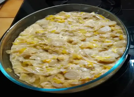 Gratin d'endives et poireaux au gruyère