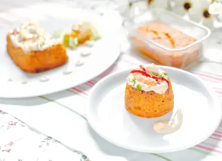 Flan au crabe sauce ciboulette au cookeo