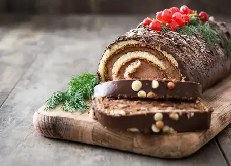 Bûche roulée au chocolat