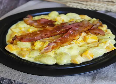 Gnocchi crémeux au potiron et au lard