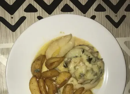 Steak poire roquefort
