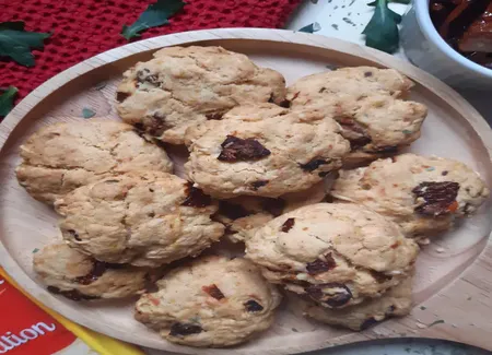 Cookies salés tomates séchées/emmental/parmesan