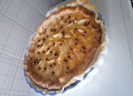 Tarte poires-pépites choco