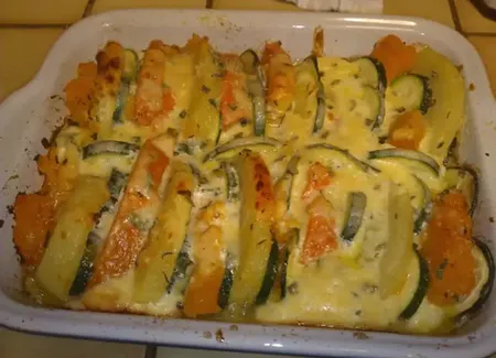 Gratin de potimarron et courgettes