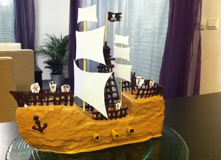 Gâteau bateau pirate au quatre-quarts
