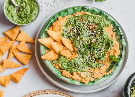Houmous de patate douce au pesto