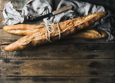 Pain baguette avec map cuisson au four
