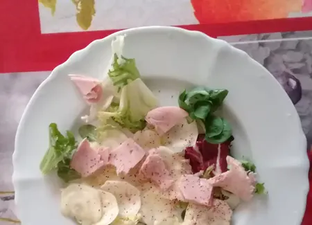 Salade de topinambours au jambon