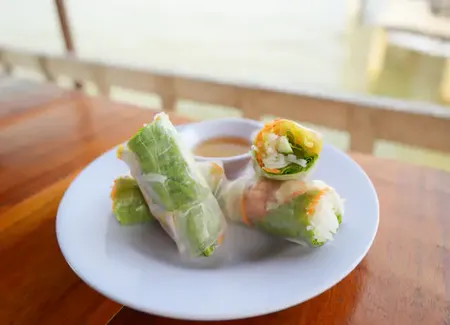 Rouleaux de printemps carottes et chèvre