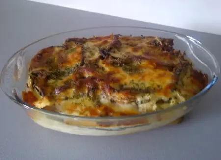 Gratin de macaronis aux courgettes