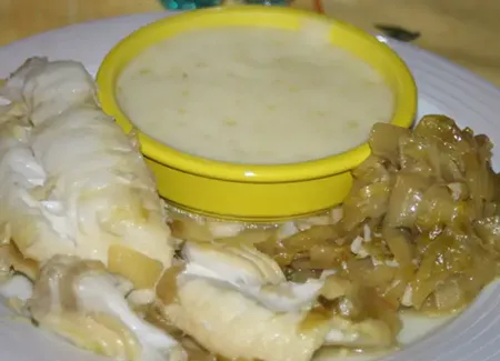 Filet de colin sur fondue d'endives au miel