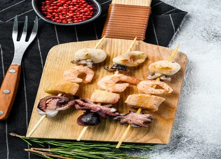 Brochettes de calamars