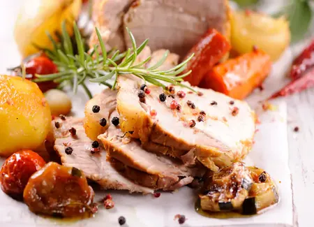 Rôti de porc aux tomates cerises