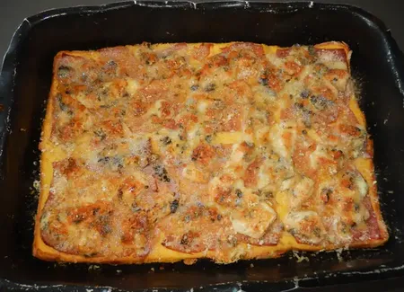 Pain perdu jambon et bleu d'auvergne