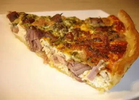 Quiche aux rillons et rillettes