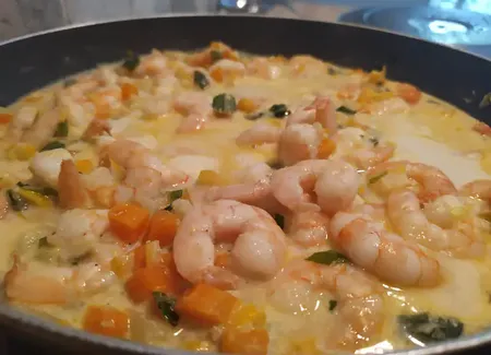Scampis aux petits légumes