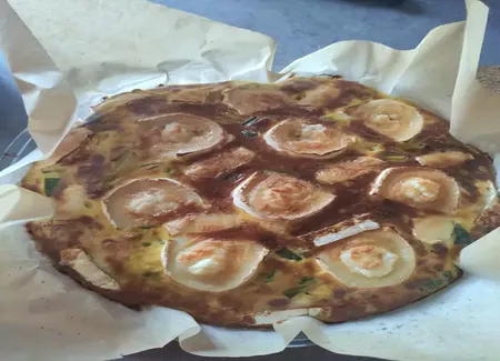 Tortilla chèvre poireaux