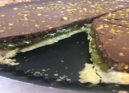 Tarte chocolat et pistache en frangipane