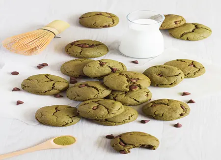 Cookies au thé vert matcha et chocolat blanc