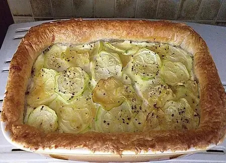Quiche pomme de terre - oignon - courgette