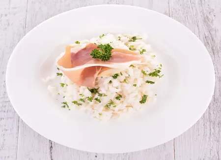 Risotto au parmesan et au jambon