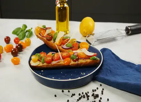 Pizza baguette à la crème de parmesan
