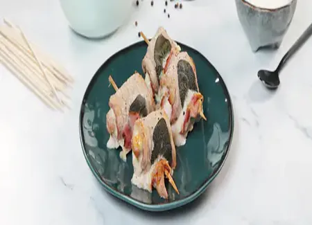 Brochettes de veau façon orloff