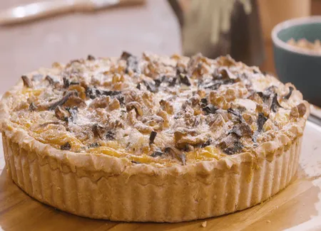 Quiche aux champignons et noix par laurent mariotte