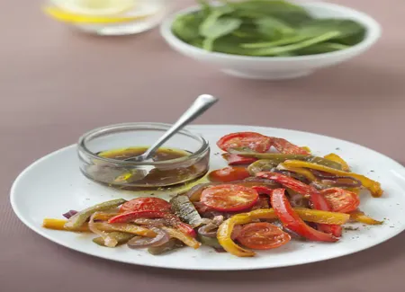 Salade tiède de poivrons au cumin
