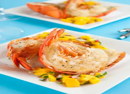 Homard grillé à la mangue