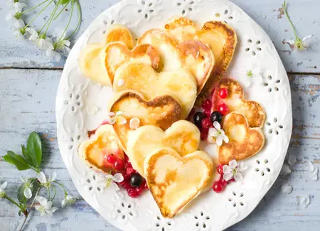 Pancakes coeurs de la saint-valentin