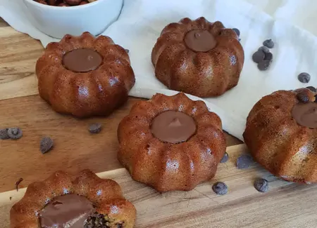 Moelleux chocolat/noisette coeur coulant sans gluten