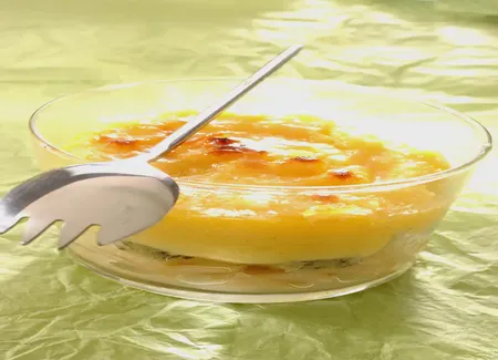 Sabayon aux poires et kiwis gratiné