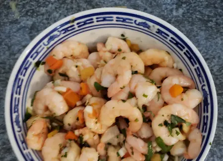 Salade crevettes ananas coriandre