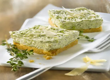 Cheese cake courgettes parmesan