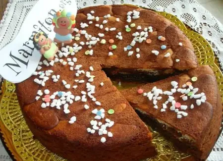 Moelleux au chocolat, langues de chat et pommes
