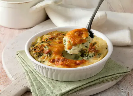 Gratin d'épinards et jambon