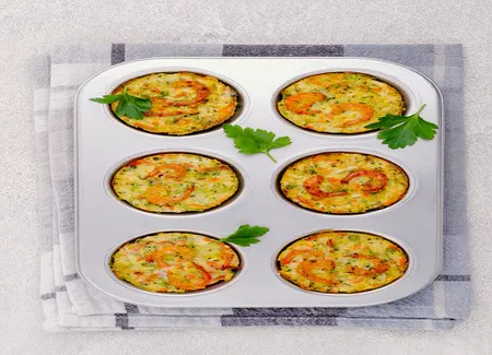 Gratins aux petits pois crevettes et curry